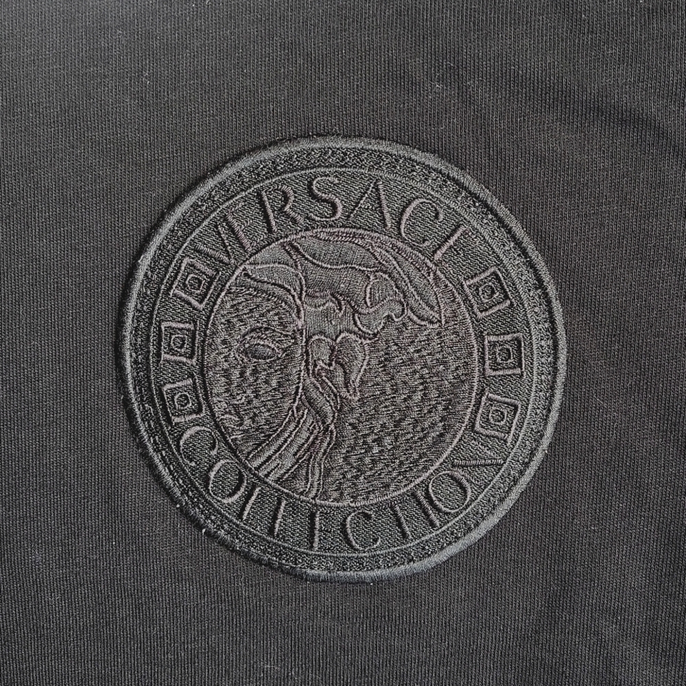 NWT$450 Versace Collection Embroidered Round LOGO 3 Button Polo Shirt - Picture 10 of 15